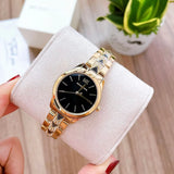  Shop Authentic Michael Kors Runway Mercer Quartz Black Dial Two Tone Steel Strap Watch For Women - MK6672 - Luxxuri