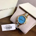  Shop Authentic Michael Kors Petite Runway Mercer Blue Dial Gold Steel Strap Watch For Women - MK6673 - Luxxuri