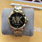  Shop Authentic Michael Kors Runway Quartz Black Dial Gold Steel Strap Watch For Women - MK6682 - Luxxuri