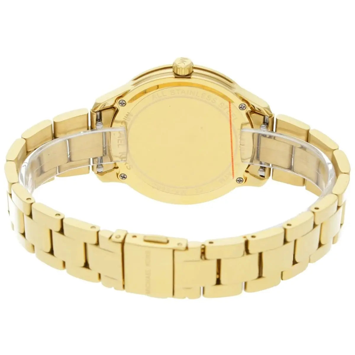 Michael Kors Runway Quartz Black Dial Gold Steel Strap Watch For Women - MK6682