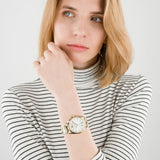  Shop Authentic Michael Kors Whitney Three-Hand White Dial Gold Steel Strap Watch For Women - MK6693 - Luxxuri