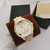  Shop Authentic Michael Kors Runway Mercer Crystals Gold Dial Gold Steel Strap Watch For Women - MK6714 - Luxxuri
