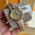 Michael Kors Runway Mercer Crystals Silver Dial Gold Steel Strap Watch For Women - MK6715