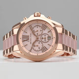  Shop Authentic Michael Kors Bradshaw Chronograph Pink Dial Two Tone Steel Strap Watch For Women - MK6830 - Luxxuri