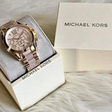  Shop Authentic Michael Kors Bradshaw Chronograph Pink Dial Two Tone Steel Strap Watch For Women - MK6830 - Luxxuri