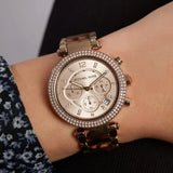  Shop Authentic Michael Kors Parker Chronograph Rose Gold Dial Two Tone Steel Strap Watch For Women - MK6832 - Luxxuri