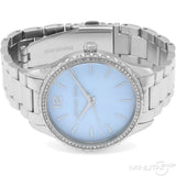  Shop Authentic Michael Kors Layton Chronograph Mother of Pearl Blue Dial Silver Steel Strap Watch For Women - MK6847 - Luxxuri