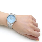  Shop Authentic Michael Kors Layton Chronograph Mother of Pearl Blue Dial Silver Steel Strap Watch For Women - MK6847 - Luxxuri