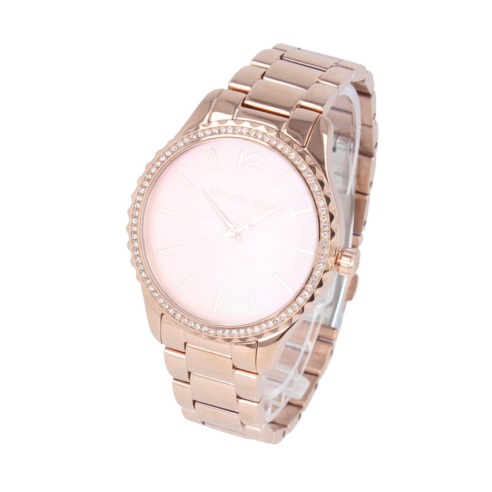  Shop Authentic Michael Kors Layton Three Hand Pink Dial Rose Gold Steel Strap Watch For Women - MK6848 - Luxxuri