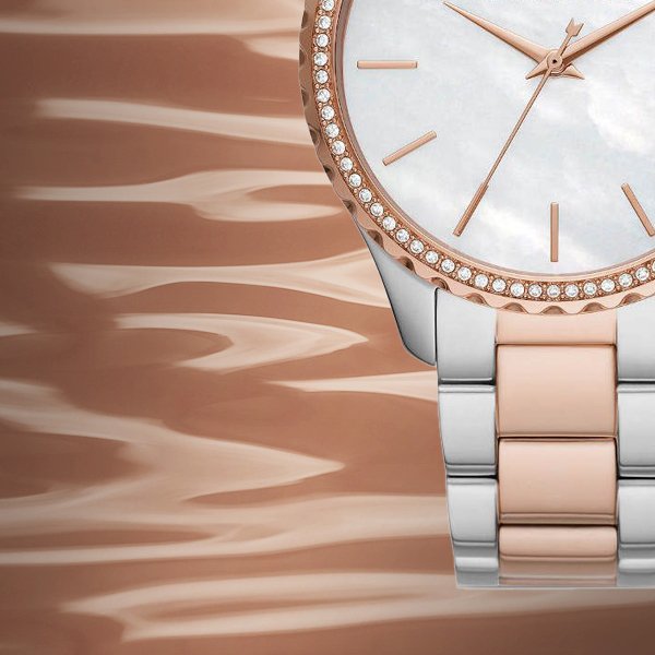  Shop Authentic Michael Kors Layton Three Hand Mother of Pearl White Dial Two Tone Steel Strap Watch For Women - MK6849 - Luxxuri