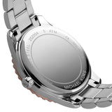  Shop Authentic Michael Kors Layton Three Hand Mother of Pearl White Dial Two Tone Steel Strap Watch For Women - MK6849 - Luxxuri