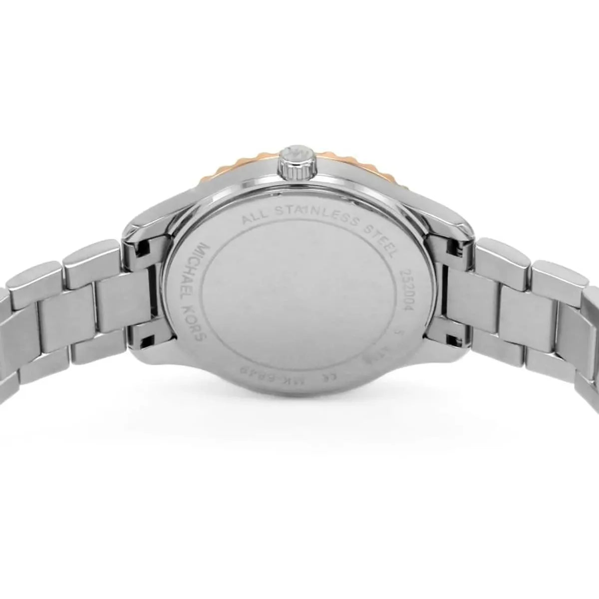  Shop Authentic Michael Kors Layton Three Hand Mother of Pearl White Dial Two Tone Steel Strap Watch For Women - MK6849 - Luxxuri