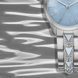  Shop Authentic Michael Kors Runway Mercer Quartz Mother of Pearl Blue Dial Silver Steel Strap Watch For Women - MK6857 - Luxxuri