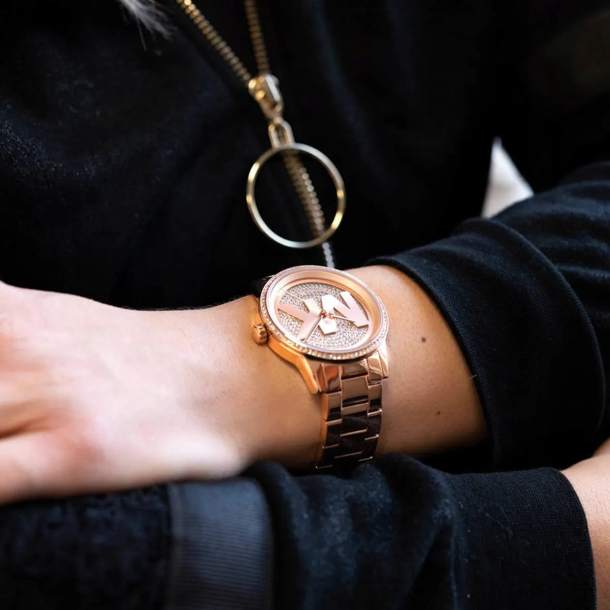  Shop Authentic Michael Kors Ritz Analog Crystals Silver Dial Rose Gold Steel Strap Watch for Women - MK6863 - Luxxuri