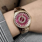  Shop Authentic Michael Kors Layton Three Hand Red Dial Rose Gold Steel Strap Watch For Women - MK6893 - Luxxuri