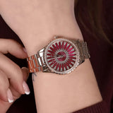  Shop Authentic Michael Kors Layton Three Hand Red Dial Rose Gold Steel Strap Watch For Women - MK6893 - Luxxuri