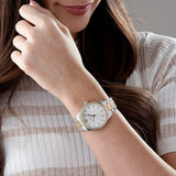  Shop Authentic Michael Kors Layton Quartz Silver Dial Two Tone Steel Strap Watch For Women - MK6899 - Luxxuri