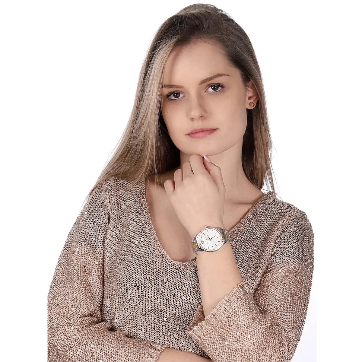  Shop Authentic Michael Kors Layton Quartz Silver Dial Two Tone Steel Strap Watch For Women - MK6899 - Luxxuri