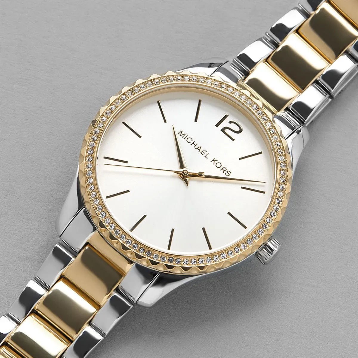  Shop Authentic Michael Kors Layton Quartz Silver Dial Two Tone Steel Strap Watch For Women - MK6899 - Luxxuri