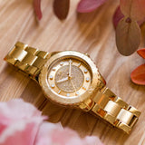  Shop Authentic Michael Kors Runway Three-Hand Gold Dial Gold Steel Strap Watch For Women - MK6911 - Luxxuri