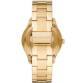Michael Kors Runway Three-Hand Gold Dial Gold Steel Strap Watch For Women - MK6911