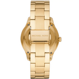  Shop Authentic Michael Kors Runway Three-Hand Gold Dial Gold Steel Strap Watch For Women - MK6911 - Luxxuri