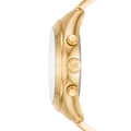 Michael Kors Runway Three-Hand Gold Dial Gold Steel Strap Watch For Women - MK6911