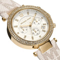  Shop Authentic Michael Kors Parker Chronograph White Dial White Leather Strap Watch For Women - MK6916 - Luxxuri