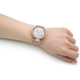  Shop Authentic Michael Kors Parker Chronograph White Dial Pink Leather Strap Watch For Women - MK6935 - Luxxuri