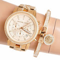  Shop Authentic Michael Kors Ritz Chronograph Gold Dial Gold Steel Strap Watch For Women - MK6937 - Luxxuri