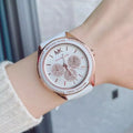 Michael Kors Oversized Sport Quartz White Dial White Rubber Strap Watch For Women - MK6945