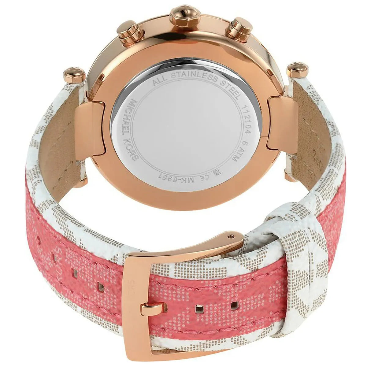  Shop Authentic Michael Kors Parker Chronograph White Dial Two Tone Leather Strap Watch For Women - MK6951 - Luxxuri