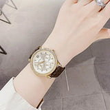  Shop Authentic Michael Kors Tibby Multifunction Gold Dial Brown Leather Strap Watch For Women - MK6966 - Luxxuri