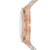  Shop Authentic Michael Kors Runway Quartz Rose Gold Dial White Leather Strap Watch For Women - MK6980 - Luxxuri