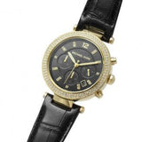 Shop Authentic Michael Kors Parker Chronograph Black Dial Black Leather Strap Watch For Women - MK6984 - Luxxuri