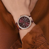  Shop Authentic Michael Kors Parker Chronograph Red Dial Red Leather Strap Watch For Women - MK6986 - Luxxuri