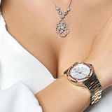  Shop Authentic Michael Kors Lennox Three Hand Quartz Silver Dial Two Tone Steel Strap Watch For Women - MK6989 - Luxxuri