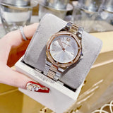  Shop Authentic Michael Kors Lennox Three Hand Quartz Silver Dial Two Tone Steel Strap Watch For Women - MK6989 - Luxxuri