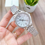  Shop Authentic Michael Kors Mindy White Dial Silver Steel Strap Watch For Women - MK7075 - Luxxuri