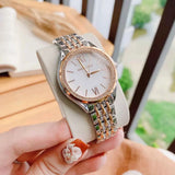  Shop Authentic Michael Kors Mindy Three Hand White Dial Two Tone Steel Strap Watch For Women - MK7077 - Luxxuri