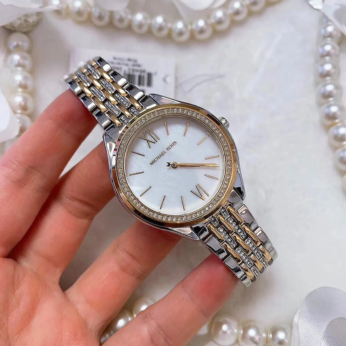  Shop Authentic Michael Kors Mindy Three Hand White Dial Two Tone Steel Strap Watch For Women - MK7084 - Luxxuri