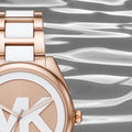  Shop Authentic Michael Kors Janelle Three Hand Rose Gold Dial Two Tone Steel Strap Watch For Women - MK7134 - Luxxuri