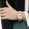  Shop Authentic Michael Kors Janelle Three Hand Rose Gold Dial Pink Rubber Strap Watch For Women - MK7139 - Luxxuri