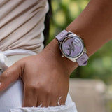  Shop Authentic Michael Kors Janelle Three Hand Purple Dial Purple Rubber Strap Watch For Women - MK7143 - Luxxuri
