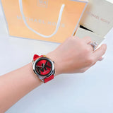  Shop Authentic Michael Kors Janelle Three Hand Red Dial Red Rubber Strap Watch For Women - MK7144 - Luxxuri