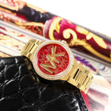  Shop Authentic Michael Kors Camille Analog Red Dial Gold Steel Strap Watch For Women - MK7196 - Luxxuri