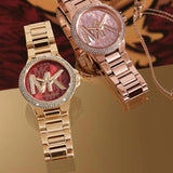  Shop Authentic Michael Kors Camille Analog Red Dial Gold Steel Strap Watch For Women - MK7196 - Luxxuri