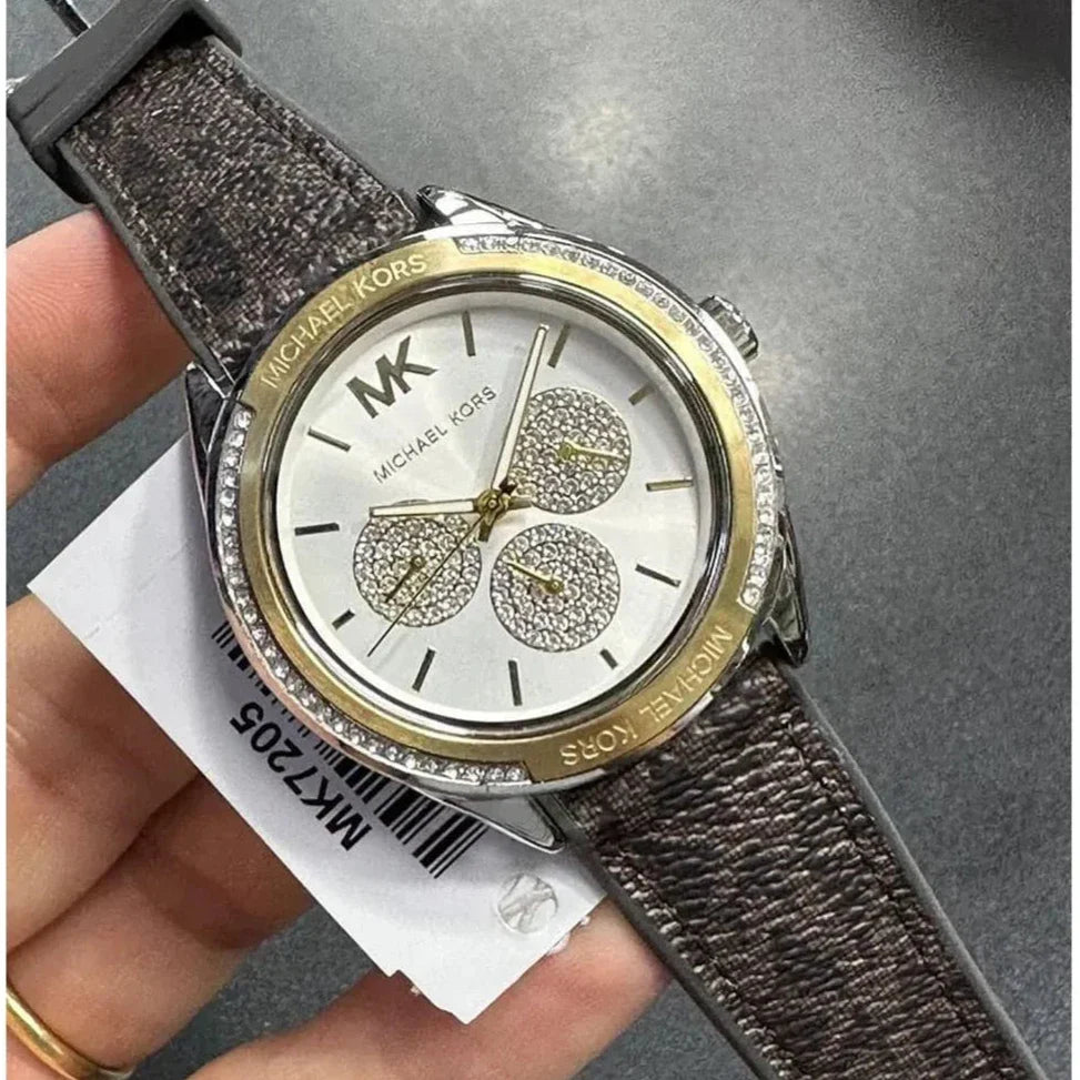  Shop Authentic Michael Kors Jessa Multifunction Silver Dial Brown Leather Strap Watch For Women - MK7205 - Luxxuri