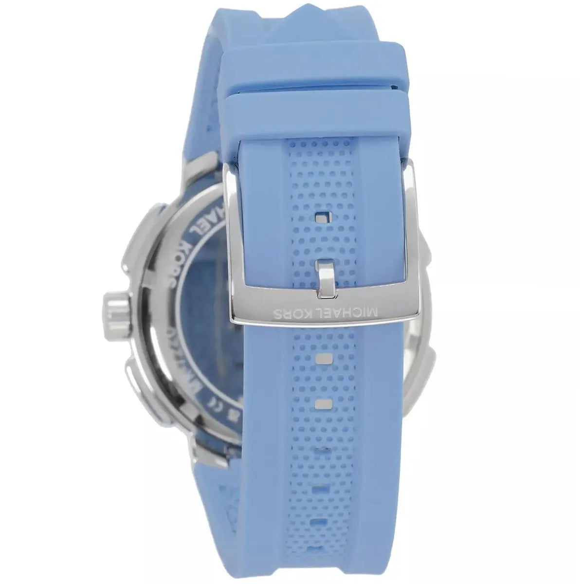  Shop Authentic Michael Kors Sidney Multifunction Crystals Silver Dial Blue Rubber Strap Watch for Women - MK7220 - Luxxuri