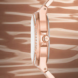  Shop Authentic Michael Kors Lennox Three Hand Rose Gold Dial Rose Gold Steel Strap Watch For Women - MK7230 - Luxxuri